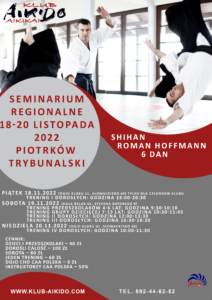 Seminarium regionalne w Piotrkowie Trybunalskim - shihan Roman Hoffmann 6 dan (18-20 listopada 2022) @ ul. Stefana Batorego 8 oraz ul. Słowackiego 60